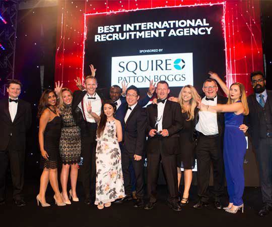 First Point Group celebrating at the Recruiter Awards