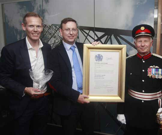 David Taylor And Alistair Rynish accept The Queen's Award